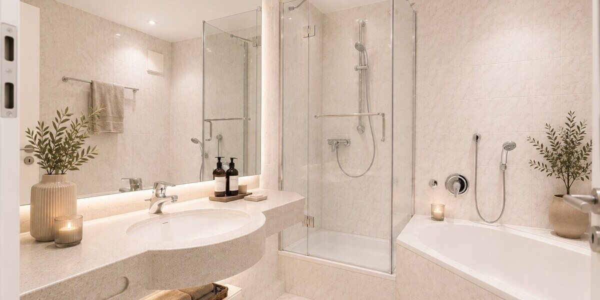 Badezimmer möbliert